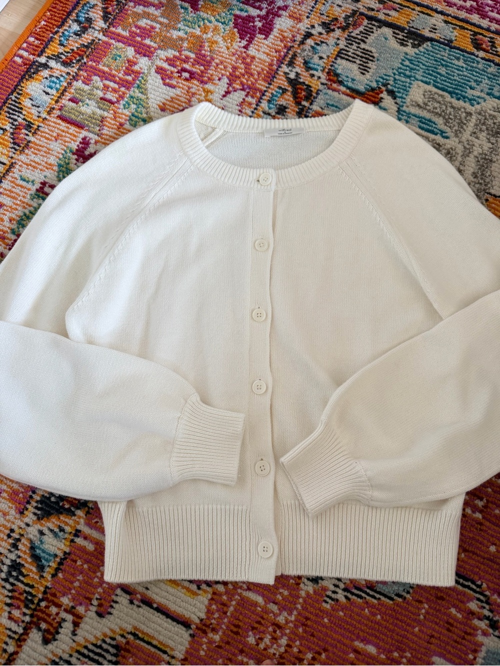 Aritzia Wilfred Classic Cream Button-Front Women’s Sweater Cardigan